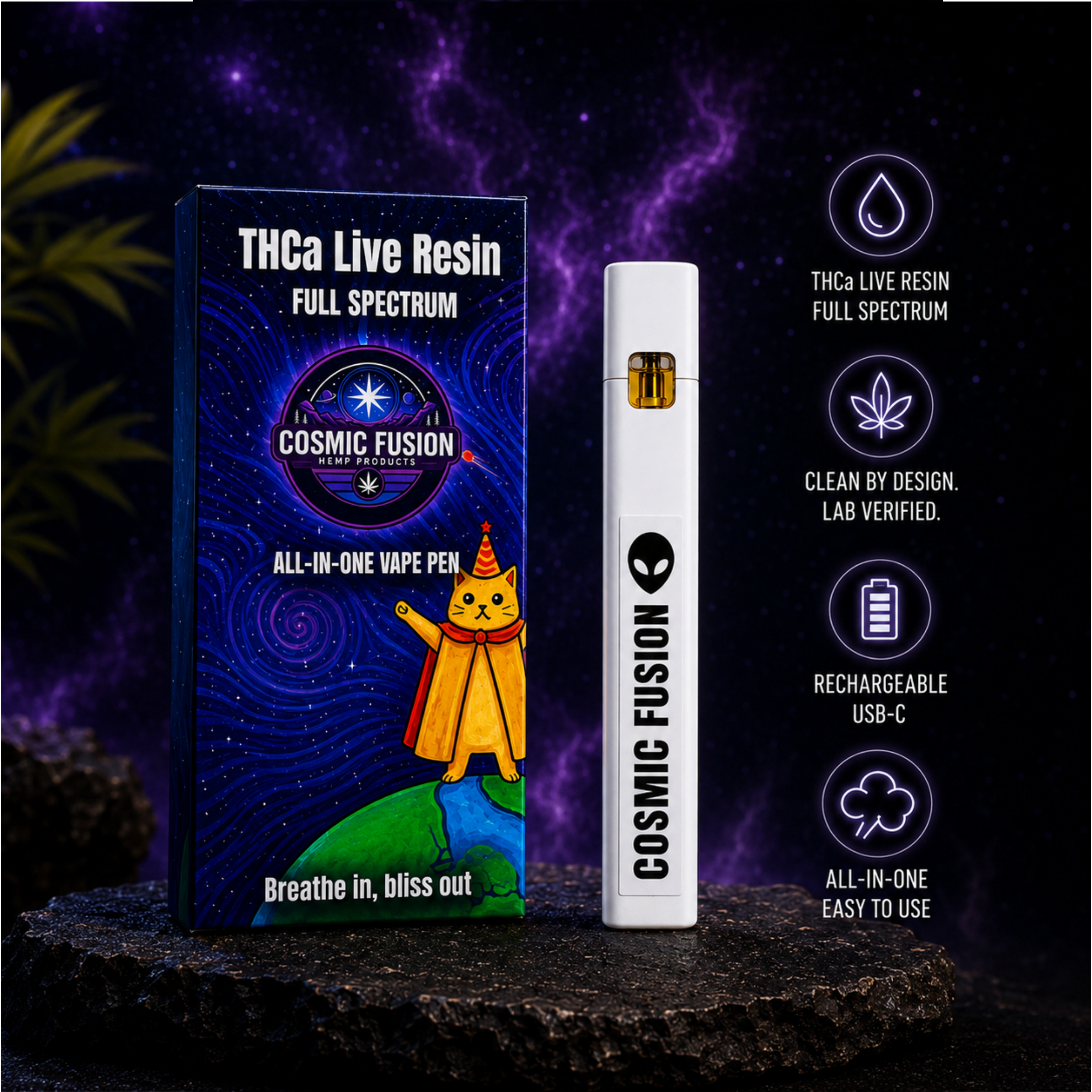Live Resin THCa Disposable Vape Pen | 1.0 mL, Full Spectrum | King Louis XIII- Indica